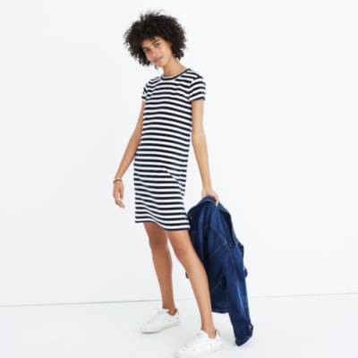 madewell striped shirt dress