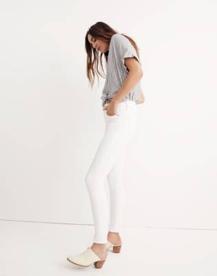 madewell high rise skinny jeans white