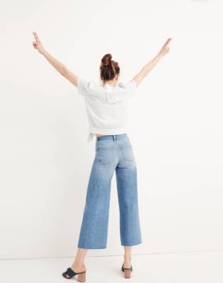 womens wide leg cropped jeans