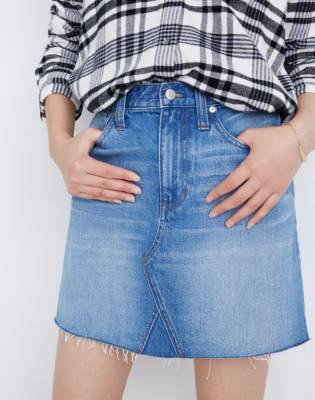 madewell denim mini skirt
