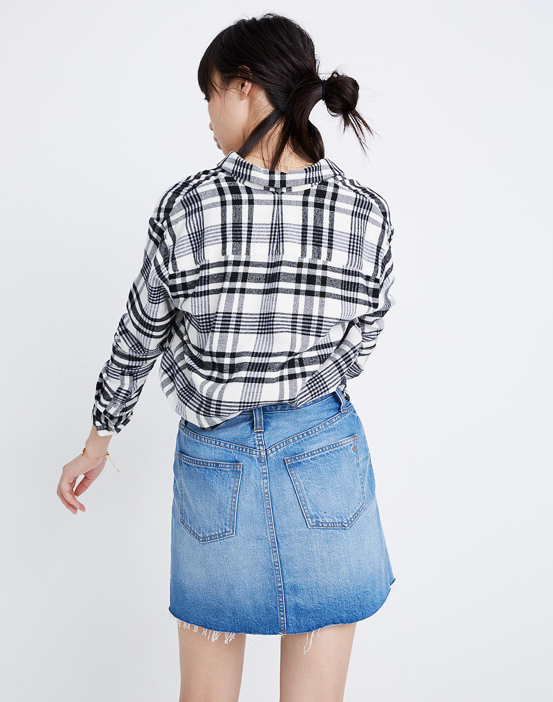 Rigid Denim A-Line Mini Skirt in Leandra Wash
