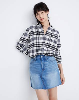 madewell rigid denim skirt