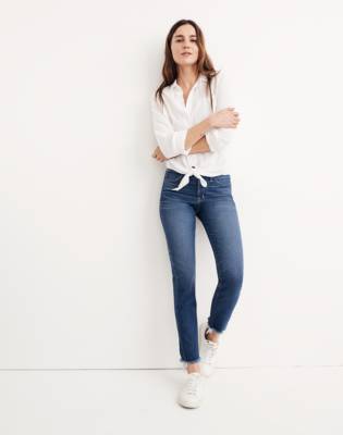 Women's Slim Straight Jeans: Raw-Hem 