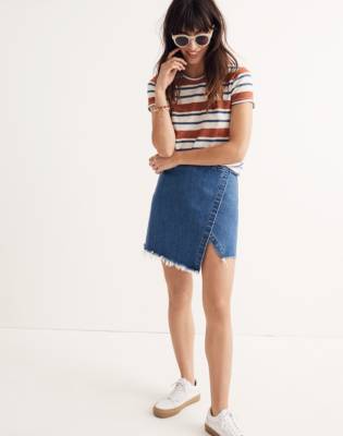 madewell denim mini skirt