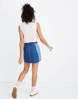 2 tone denim skirt