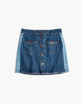 madewell stretch denim straight mini skirt