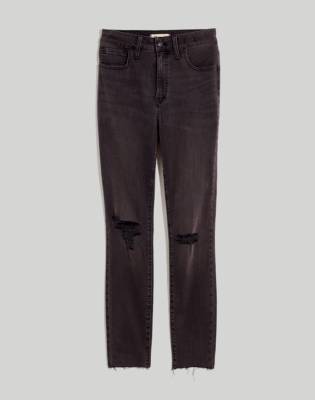 madewell high rise distressed skinny jeans