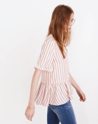 madewell ruffle hem top