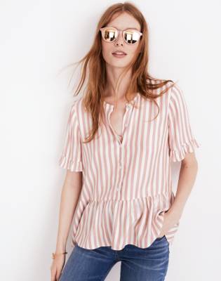 madewell ruffle hem top