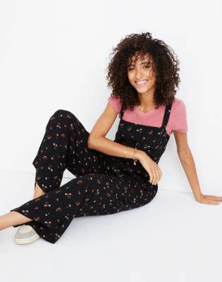 madewell flower toss smocked crop jumpsuit