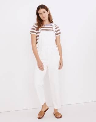 Straight-Leg Overalls in Tile White 