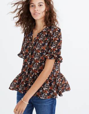 madewell ruffle hem top