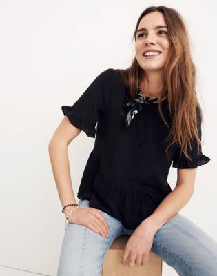 madewell ruffle hem top