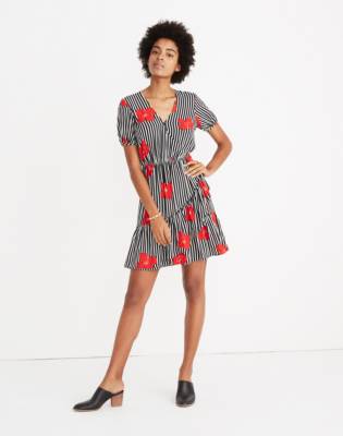 madewell bianca ruffle wrap dress