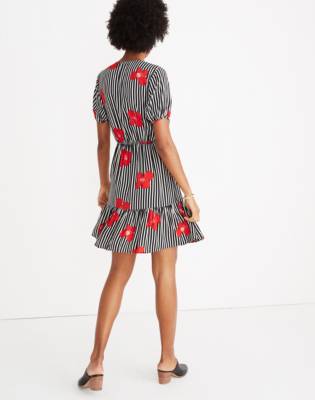 madewell bianca ruffle wrap dress