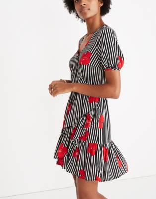 madewell bianca ruffle wrap dress