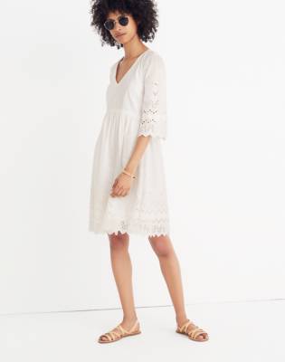 madewell scallop eyelet dress