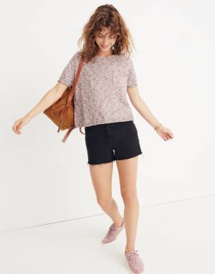Mw Pocket Tee Sweater In Marled Berry