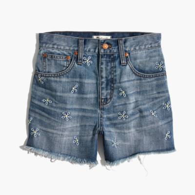 daisy denim shorts