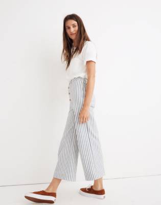 madewell striped wide leg pants