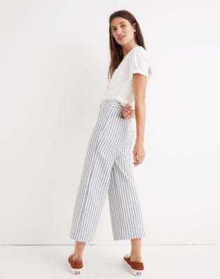 madewell striped wide leg pants