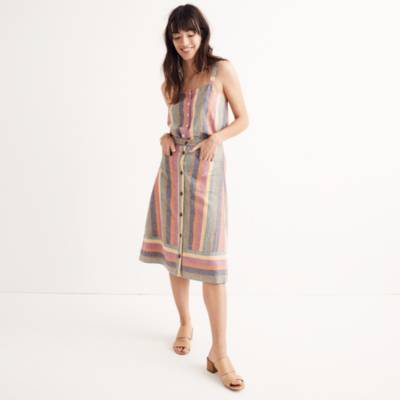rainbow stripe midi dress