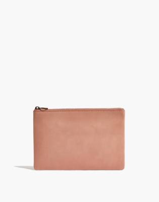 blush leather clutch
