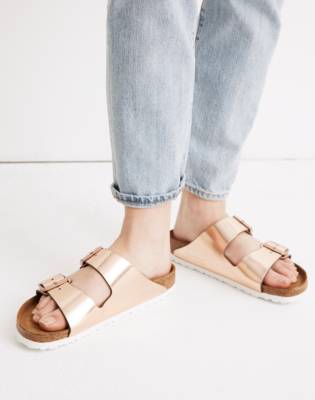 birkenstock arizona copper metallic