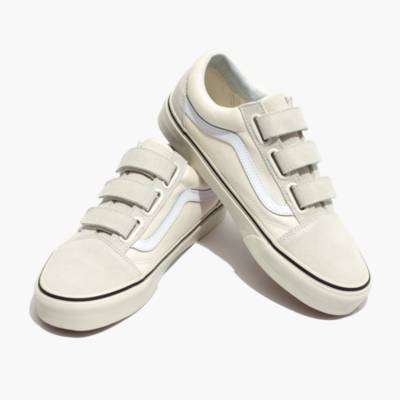 white vans with straps