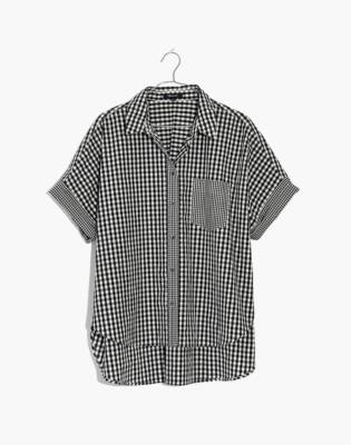 black and white gingham button down