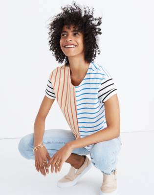 madewell striped crop tee