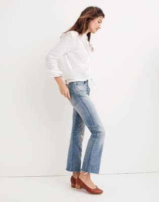 kick boot crop jeans