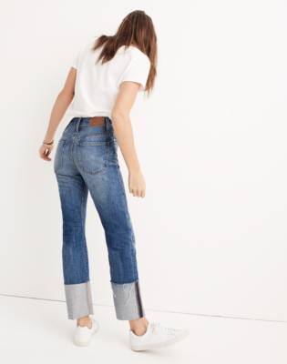 straight fit cropped jeans