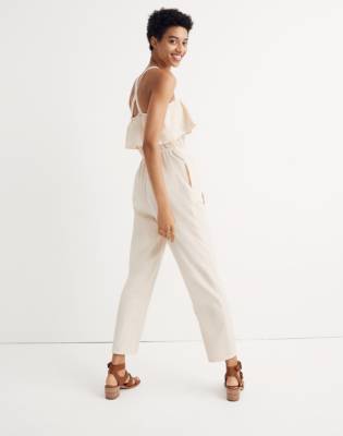 madewell apron ruffle jumpsuit