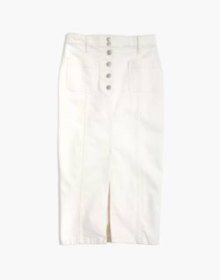 madewell white denim skirt