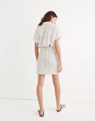 madewell gingham wrap mini skirt