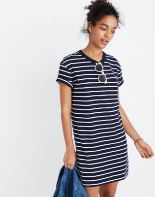 madewell blue and white striped dress