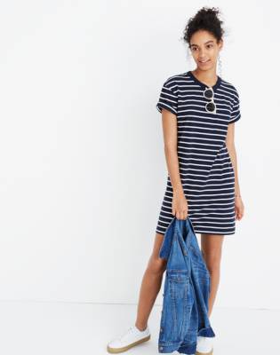 madewell blue and white striped dress