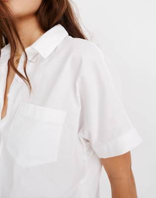 white tie front top short sleeve