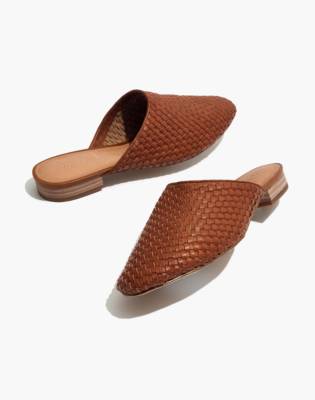 woven slip on mules