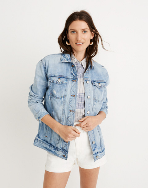 Women's Oversized Jean Jacket in Junction Wash: Distressed Edition |  Madewell