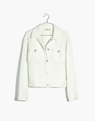 white cropped jean jacket