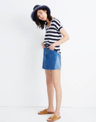 Women's Rigid Denim A-Line Mini Skirt 