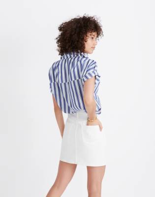 madewell white denim skirt