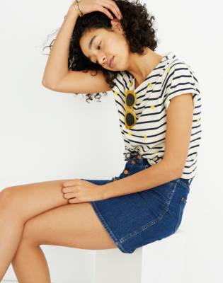 madewell stretch denim straight mini skirt