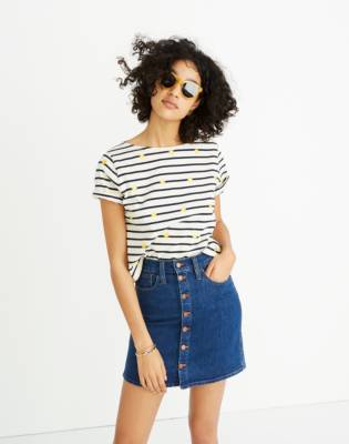 jean skirt madewell