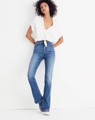 high rise skinny flare jeans
