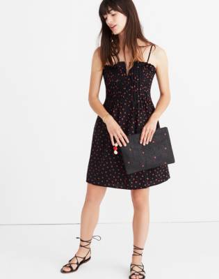 madewell denim pintuck cami dress