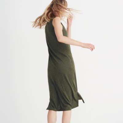 v neck jersey dress