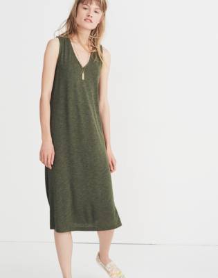 v neck jersey dress